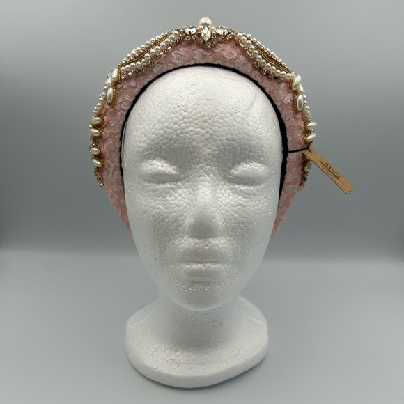 *New* Story by Davinci Pink Headband w/ Pearls and Rhinestones - Picture 9 of 12